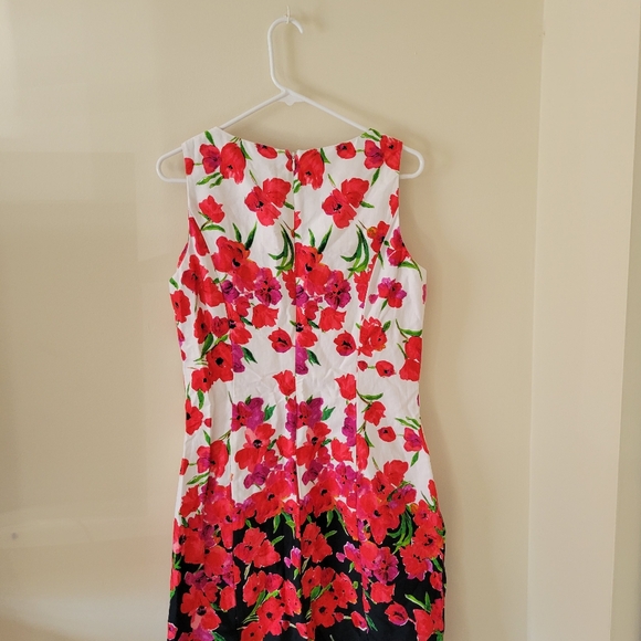 Chaps red floral poppy sheath dress - Picture 6 of 7